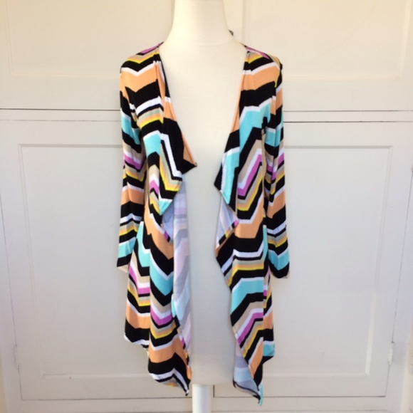 Bright Chevron Drape Cardigan - Picture 3 of 8
